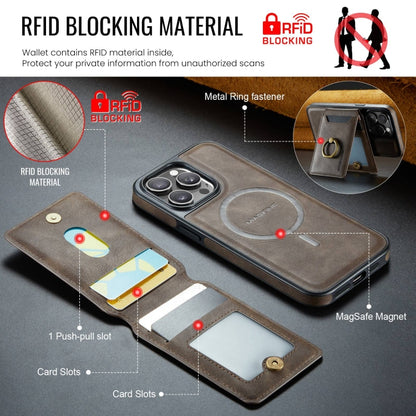 For iPhone 13 Pro Max DG.MING K1 MagSafe Detachable Wallet RFID Back Cover Phone Case(Coffee) - iPhone 13 Pro Max Cases by DG.MING | Online Shopping UK | buy2fix