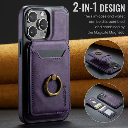 For iPhone 12 Pro DG.MING K1 MagSafe Detachable Wallet RFID Back Cover Phone Case(Purple) - iPhone 12 / 12 Pro Cases by DG.MING | Online Shopping UK | buy2fix