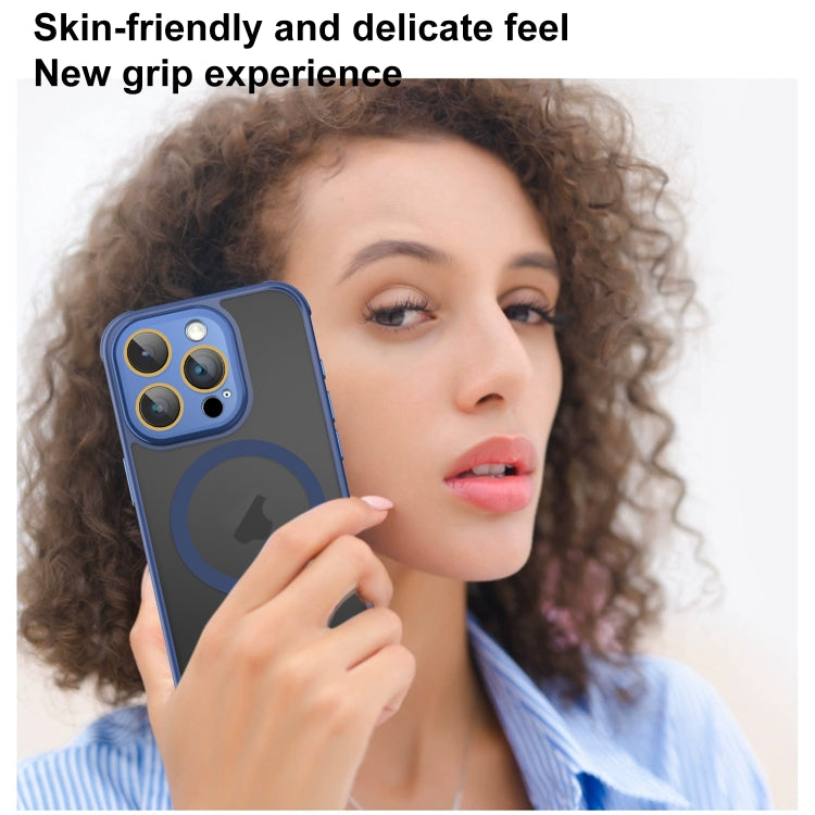 For iPhone 16 Pro Side Cooling Skin Feel Frosted MagSafe Magnetic Phone Case(Blue) - iPhone 16 Pro Cases by buy2fix | Online Shopping UK | buy2fix