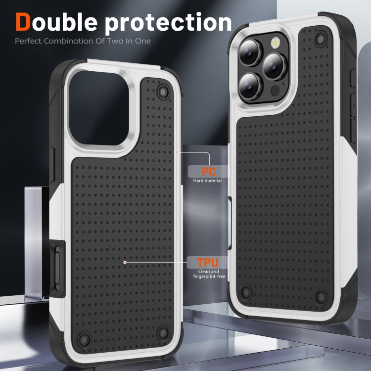 For iPhone 16 Pro Max PC + TPU Shockproof Protective Phone Case(White+Black) - iPhone 16 Pro Max Cases by buy2fix | Online Shopping UK | buy2fix