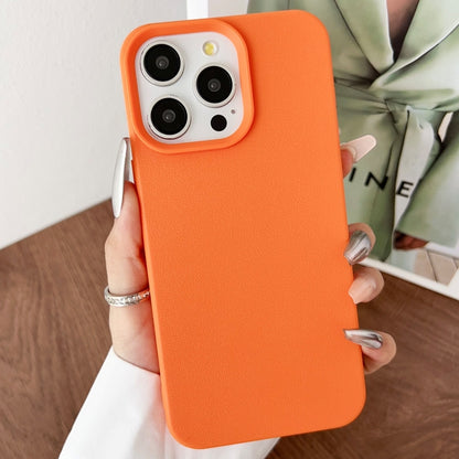 For iPhone 16 Pro Leather Texture TPU Full Coverage Phone Case(Orange) - iPhone 16 Pro Cases by buy2fix | Online Shopping UK | buy2fix