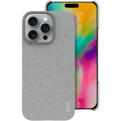 For iPhone 16 Pro Max imak Ruiyi Series Cloth Texture PU + PC Phone Case(Light Grey) - iPhone 16 Pro Max Cases by imak | Online Shopping UK | buy2fix