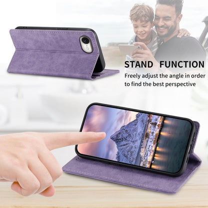 For iPhone 16e Business Solid Color Magnetic RFID Leather Phone Case(Purple) - iPhone 16e Cases by buy2fix | Online Shopping UK | buy2fix