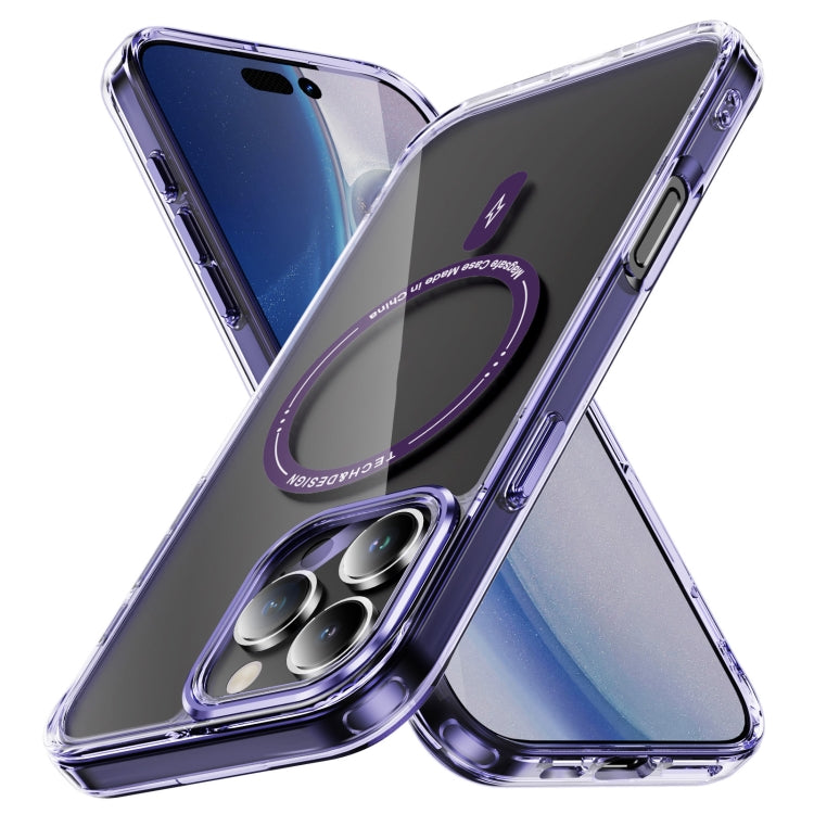 For iPhone 16 Pro Airbag Magsafe PC Hybrid TPU Phone Case(Clear Purple) - iPhone 16 Pro Cases by buy2fix | Online Shopping UK | buy2fix