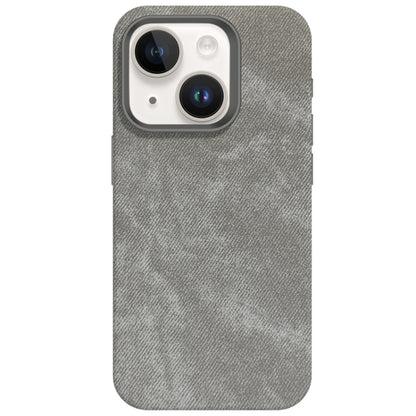 For iPhone 13 Skin Feel Denim Leather MagSafe Phone Case(Grey) - iPhone 13 Cases by buy2fix | Online Shopping UK | buy2fix