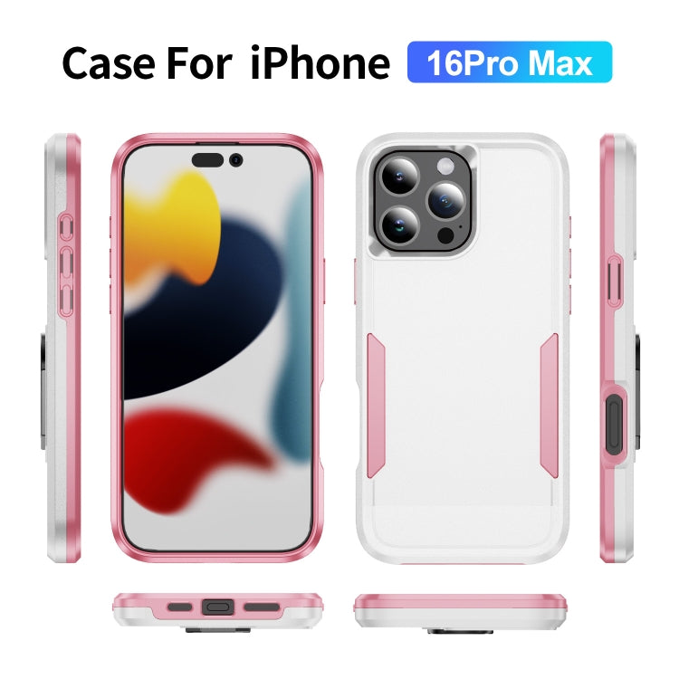 For iPhone 16 Pro Max Pioneer Armor Heavy Duty PC + TPU Phone Case(White+Pink) - iPhone 16 Pro Max Cases by buy2fix | Online Shopping UK | buy2fix