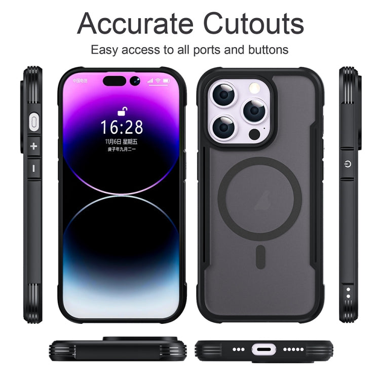 For iPhone 15 Pro Max Skin Feel Frosted MagSafe Magnetic PC Hybrid TPU Phone Case(Black) - iPhone 15 Pro Max Cases by buy2fix | Online Shopping UK | buy2fix