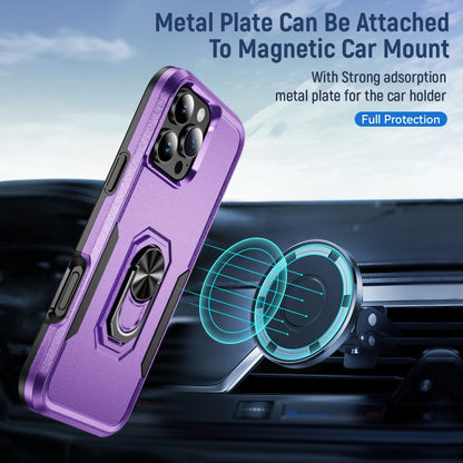 For iPhone 16 Pro Max Pioneer Armor Heavy Duty PC + TPU Phone Case with Holder(Purple+Black) - iPhone 16 Pro Max Cases by buy2fix | Online Shopping UK | buy2fix