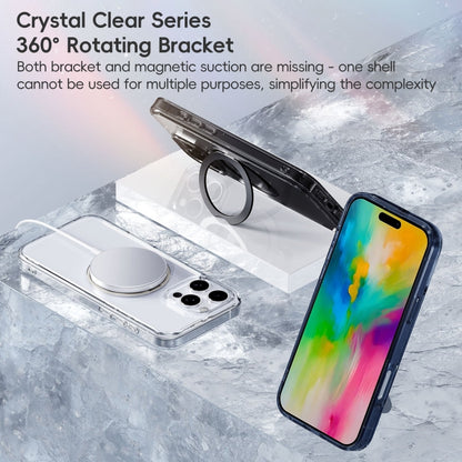 For iPhone 16 Crystal Clear MagSafe Magnetic Holder Phone Case(Transparent) - iPhone 16 Cases by buy2fix | Online Shopping UK | buy2fix