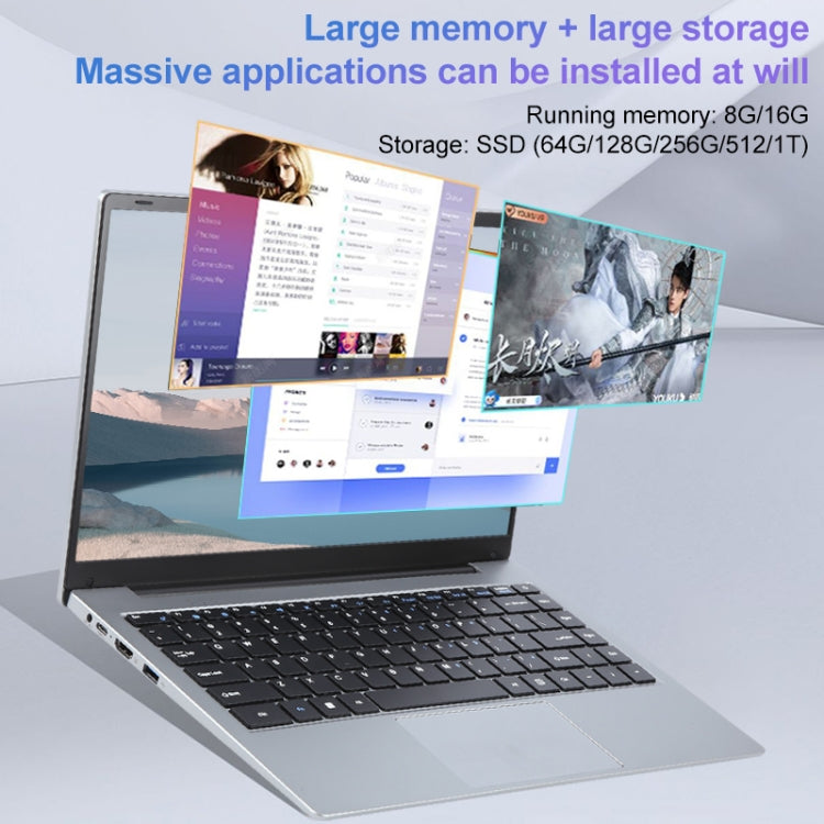 14 inch Windows 11 Laptop, 16GB+256GB, Gen 5th Intel Core i5 CPU, 180 Degree Rotation Axis(Silver) - Others by buy2fix | Online Shopping UK | buy2fix