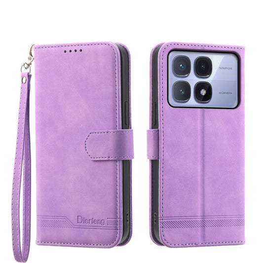 For Redmi K70 Ultra Dierfeng Dream Line TPU + PU Leather Phone Case(Purple) - Xiaomi Cases by buy2fix | Online Shopping UK | buy2fix