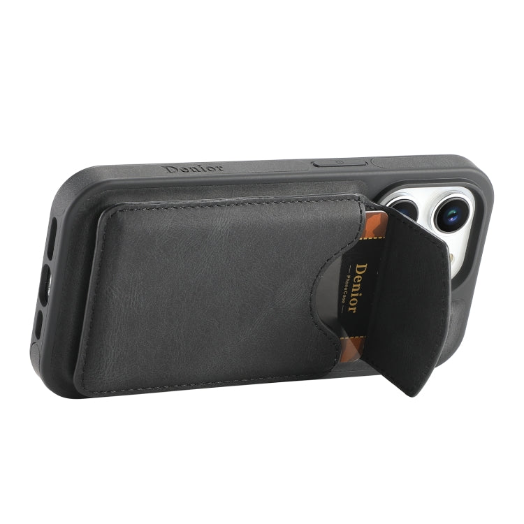 For iPhone 13 Pro Denior D19 Skin Feel MagSafe Detachable Card Slot Phone Case(Black) - iPhone 13 Pro Cases by Denior | Online Shopping UK | buy2fix