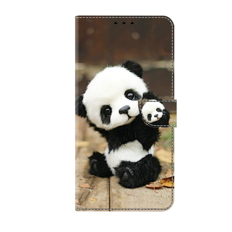 For iPhone 16 Plus Crystal Painted Leather Phone case(Panda) - iPhone 16 Plus Cases by buy2fix | Online Shopping UK | buy2fix