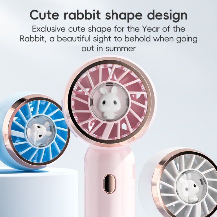 Mini Turbine Handheld Cute Rabbit Electric Fan(Blue) - Electric Fans by buy2fix | Online Shopping UK | buy2fix