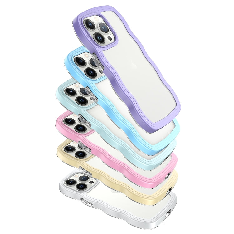 For iPhone 16 Pro Max Candy Color Wave TPU Clear PC Phone Case(White) - iPhone 16 Pro Max Cases by buy2fix | Online Shopping UK | buy2fix