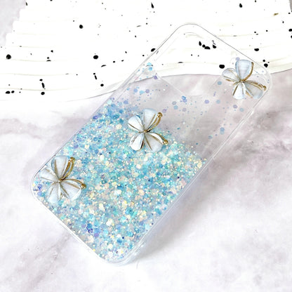 For iPhone 16 Plus Luminous Starry Sky Glitter Butterfly TPU Phone Case(Blue) - iPhone 16 Plus Cases by buy2fix | Online Shopping UK | buy2fix