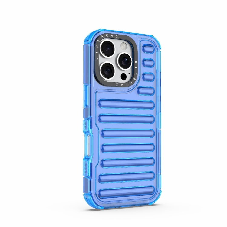 For iPhone 16 Pro High Transparency TPU Hybrid PC Airbag Phone Case(Transparent Blue) - iPhone 16 Pro Cases by buy2fix | Online Shopping UK | buy2fix