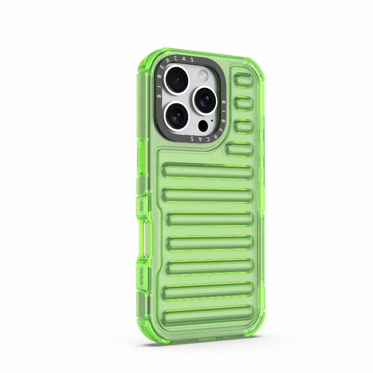 For iPhone 16 Pro High Transparency TPU Hybrid PC Airbag Phone Case(Transparent Green) - iPhone 16 Pro Cases by buy2fix | Online Shopping UK | buy2fix