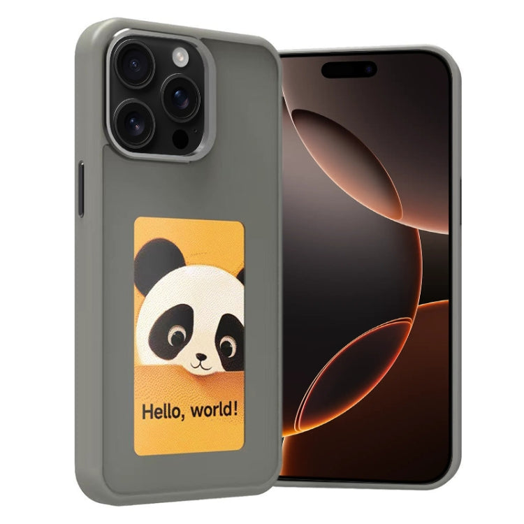 For iPhone 16 Pro Four-Color E-ink Screen NFC DIY Phone Case(Grey) - iPhone 16 Pro Cases by buy2fix | Online Shopping UK | buy2fix