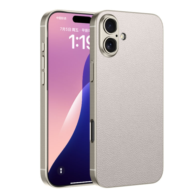 For iPhone 16 Plus GKK Metal Paint Skin Feel Leather Full Coverage Phone Case(Titanium Grey) - iPhone 16 Plus Cases by GKK | Online Shopping UK | buy2fix