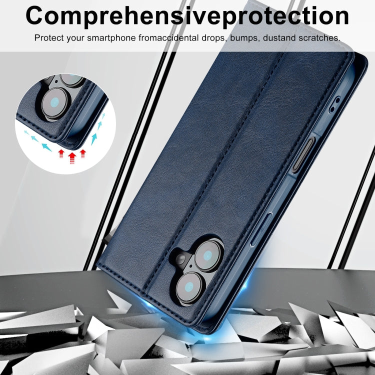 For iPhone 16 LC.IMEEKE RFID Anti-theft Leather Phone Case(Blue) - iPhone 16 Cases by LC.IMEEKE | Online Shopping UK | buy2fix