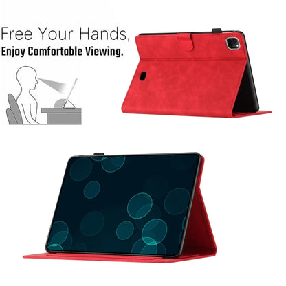 For iPad Pro 11 2024 Butterflies Embossed Leather Smart Tablet Case(Red) - iPad Pro 11 2024 Cases by buy2fix | Online Shopping UK | buy2fix