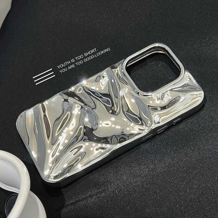 For iPhone 16 Pro Water Ripple Electroplating Paint TPU Phone Case(Bright Silver) - iPhone 16 Pro Cases by buy2fix | Online Shopping UK | buy2fix