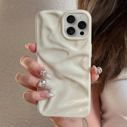 For iPhone 16 Pro Water Ripple Electroplating Paint TPU Phone Case(Milky White) - iPhone 16 Pro Cases by buy2fix | Online Shopping UK | buy2fix