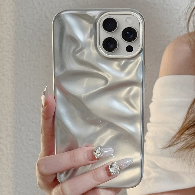 For iPhone 16 Water Ripple Electroplating Paint TPU Phone Case(Silver) - iPhone 16 Cases by buy2fix | Online Shopping UK | buy2fix