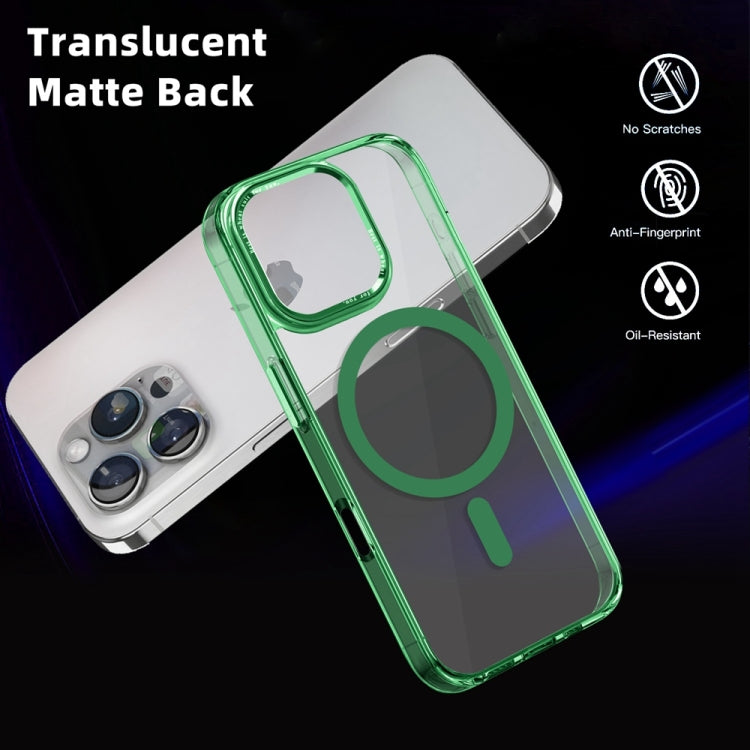 For iPhone 16 Pro Ice Color Magnetic Series Magsafe Magnetic PC Hybrid TPU Phone Case(Green) - iPhone 16 Pro Cases by buy2fix | Online Shopping UK | buy2fix