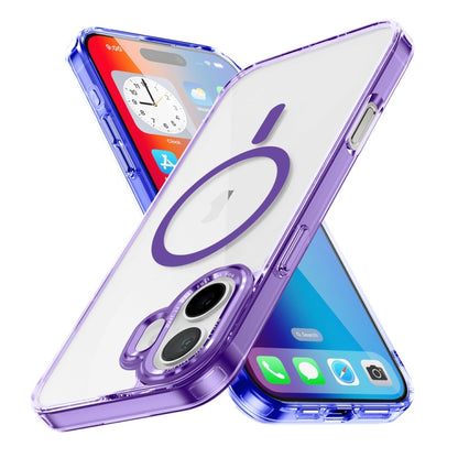 For iPhone 16 Plus Ice Color Magnetic Series Magsafe Magnetic PC Hybrid TPU Phone Case(Purple) - iPhone 16 Plus Cases by buy2fix | Online Shopping UK | buy2fix