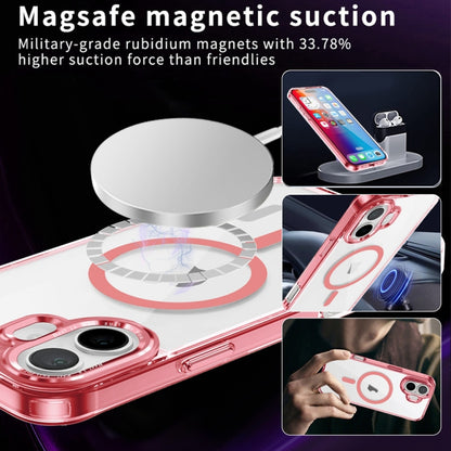 For iPhone 16 Ice Color Magnetic Series Magsafe Magnetic PC Hybrid TPU Phone Case(Pink) - iPhone 16 Cases by buy2fix | Online Shopping UK | buy2fix