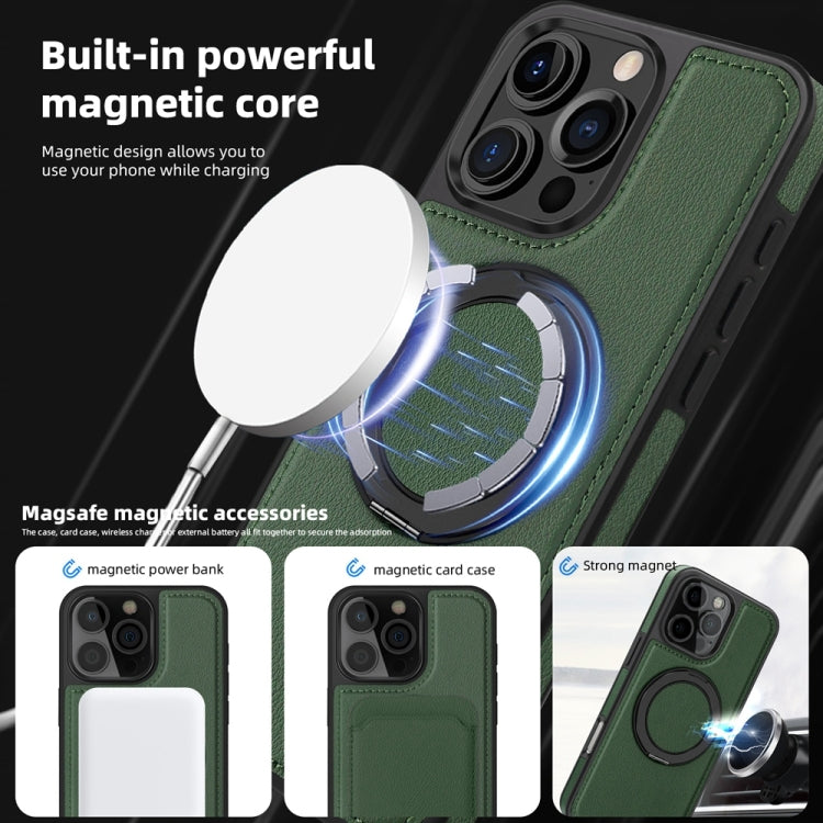 For iPhone 16 Yashi 360 Degree Rotating MagSafe Holder Phone Case(Dark Green) - iPhone 16 Cases by buy2fix | Online Shopping UK | buy2fix