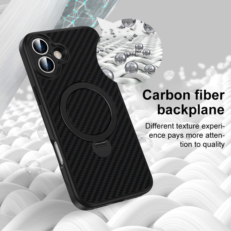 For iPhone 13 Pro Carbon Fiber MagSafe 360 Degree Rotating Holder Phone Case(Black) - iPhone 13 Pro Cases by buy2fix | Online Shopping UK | buy2fix