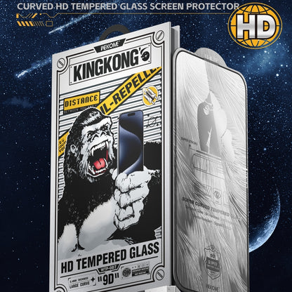 For iPhone 16 Plus / 15 Plus WK WTP-087 Space King Kong 9D Curved HD Tempered Glass Screen Protector - iPhone 16 Plus Tempered Glass by WK | Online Shopping UK | buy2fix