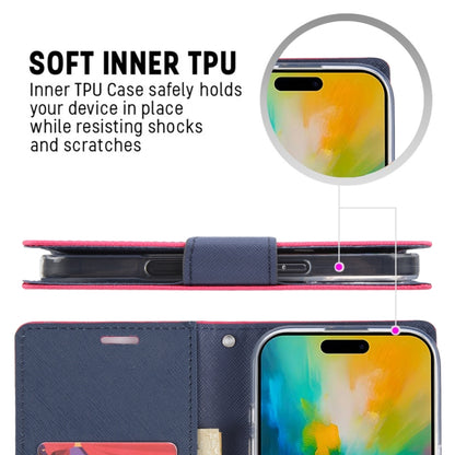 For iPhone 16 Pro GOOSPERY FANCY DIARY Cross Texture Leather Phone Case(Purple) - iPhone 16 Pro Cases by GOOSPERY | Online Shopping UK | buy2fix