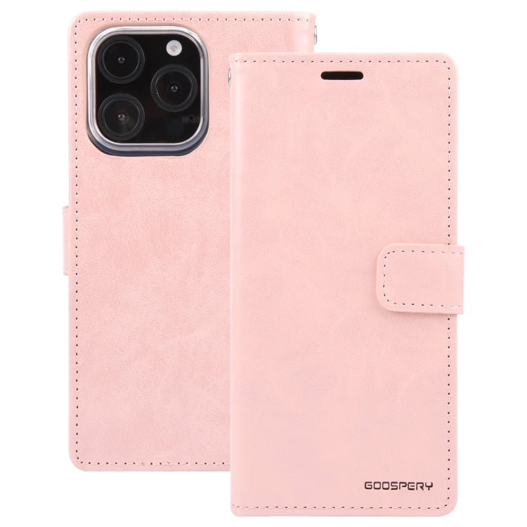 For iPhone 16 Pro Max GOOSPERY BLUE MOON Crazy Horse Texture Leather Phone Case(Rose Gold) - iPhone 16 Pro Max Cases by GOOSPERY | Online Shopping UK | buy2fix