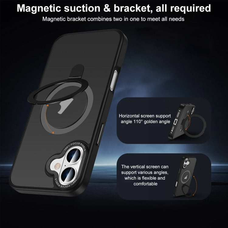 For iPhone 16 Pro Max Skin Feel MagSafe Magnetic Holder Phone Case(Purple) - iPhone 16 Pro Max Cases by buy2fix | Online Shopping UK | buy2fix