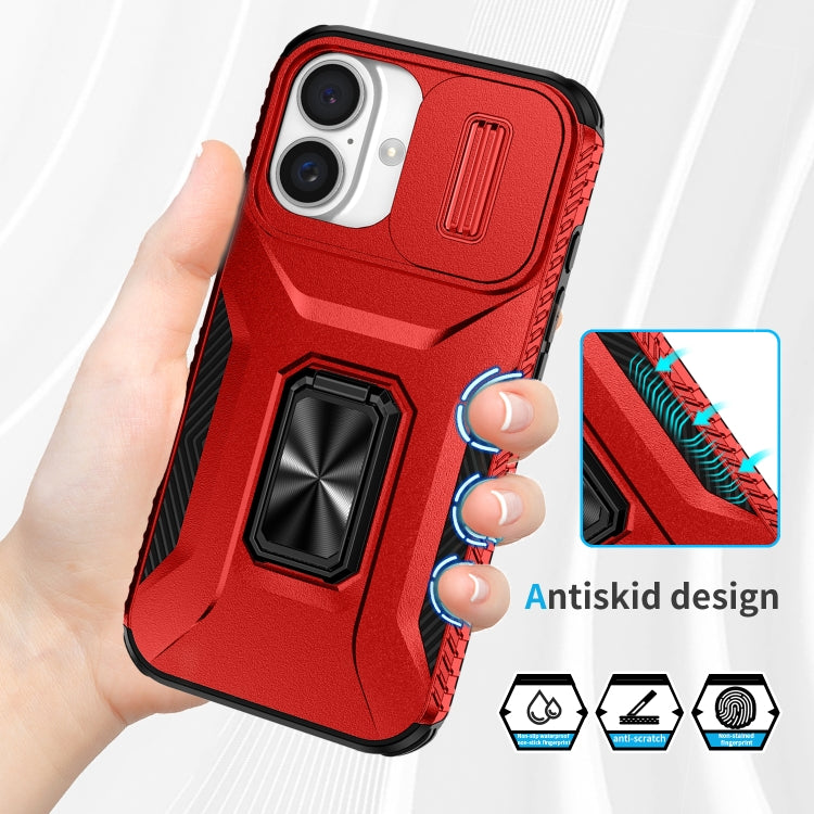 For iPhone 16 Plus Sliding Camshield Holder Phone Case(Red) - iPhone 16 Plus Cases by buy2fix | Online Shopping UK | buy2fix