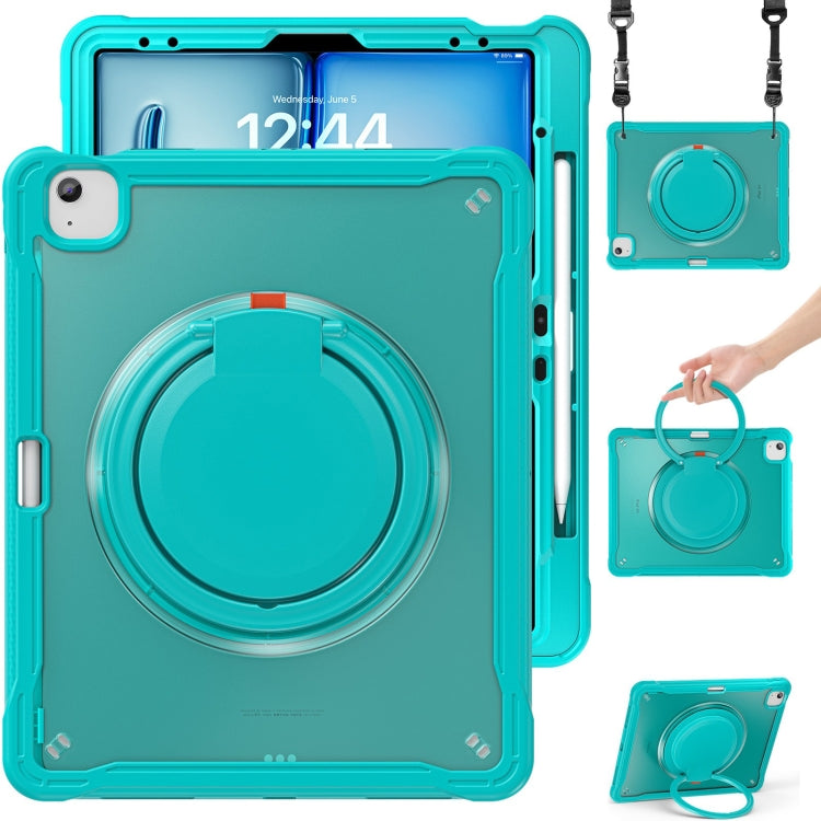 For iPad Air 13 2024 Heavy Duty Hybrid Tablet Case with Handle & Strap(Light Blue) - iPad Air 13 2024 Cases by buy2fix | Online Shopping UK | buy2fix