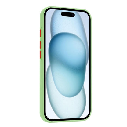 For iPhone 16 Skin Feel Card Contrast Color Button TPU Phone Case(Light Green) - iPhone 16 Cases by buy2fix | Online Shopping UK | buy2fix