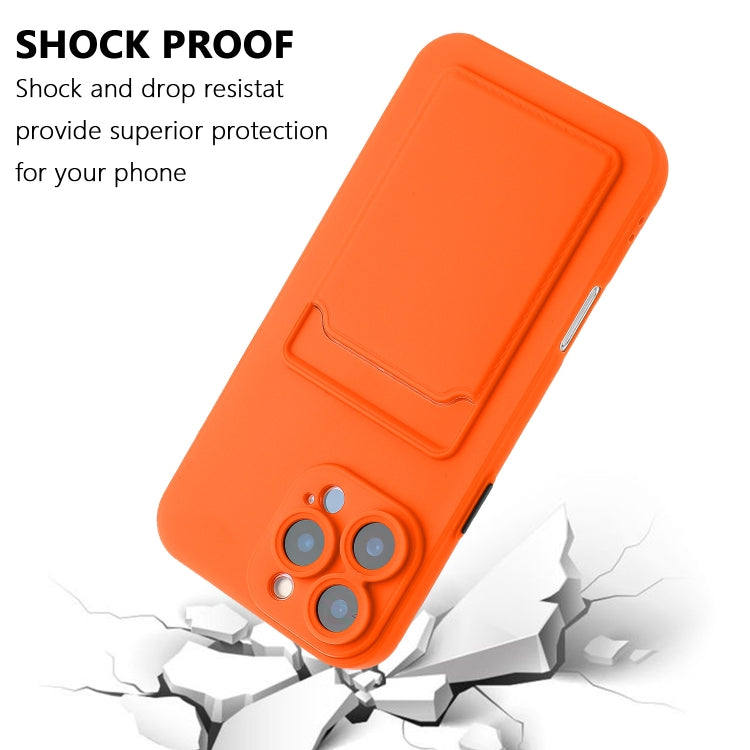 For iPhone 16 Pro Skin Feel Card Contrast Color Button TPU Phone Case(Orange) - iPhone 16 Pro Cases by buy2fix | Online Shopping UK | buy2fix