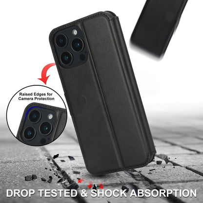 For iPhone 16 Pro Shockproof PU + TPU Leather Phone Case(Black) - iPhone 16 Pro Cases by buy2fix | Online Shopping UK | buy2fix