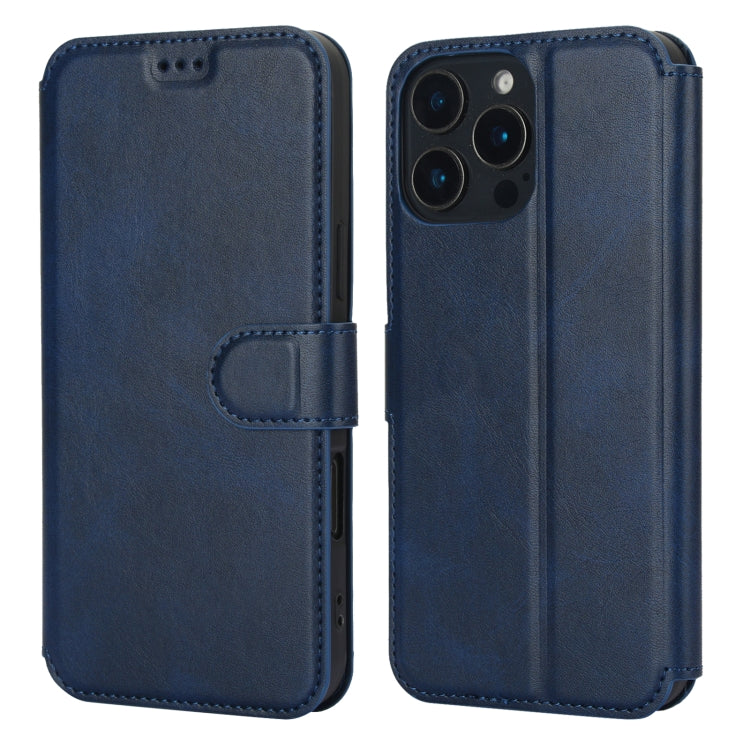 For iPhone 16 Pro Shockproof PU + TPU Leather Phone Case(Blue) - iPhone 16 Pro Cases by buy2fix | Online Shopping UK | buy2fix