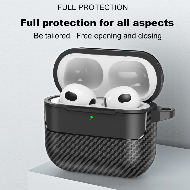 For AirPods 4 Carbon Fiber Texture Bluetooth Earphone Protective Case(Transparent) - For AirPods 4 by buy2fix | Online Shopping UK | buy2fix