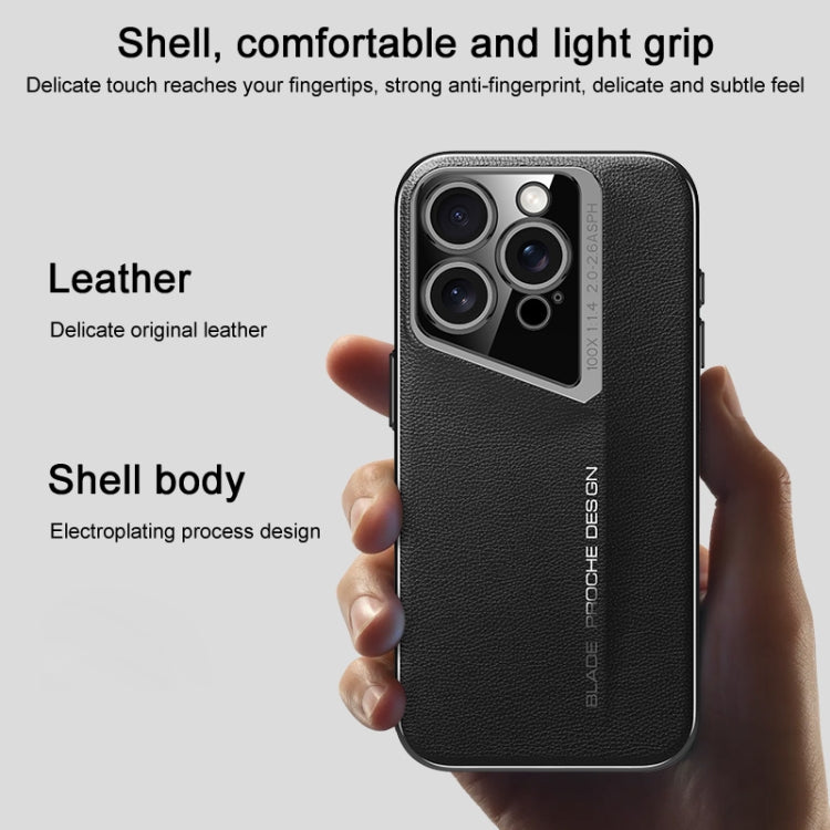 For iPhone 16 Pro Max J-20 Leather Skyline Design Full Coverage Phone Case(White) - iPhone 16 Pro Max Cases by buy2fix | Online Shopping UK | buy2fix