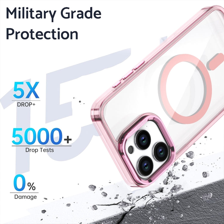 For iPhone 16 Plus Acrylic Camera Holder MagSafe Magnetic Phone Case(Pink) - iPhone 16 Plus Cases by buy2fix | Online Shopping UK | buy2fix