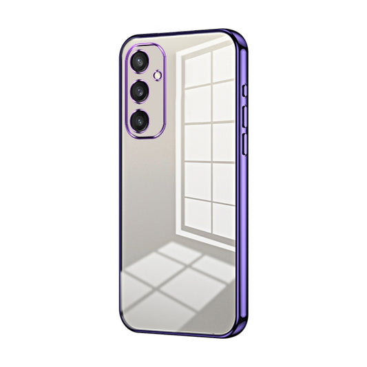 For Samsung Galaxy S25 5G Transparent Plating Fine Hole Phone Case(Purple) - Galaxy S25 5G Cases by buy2fix | Online Shopping UK | buy2fix