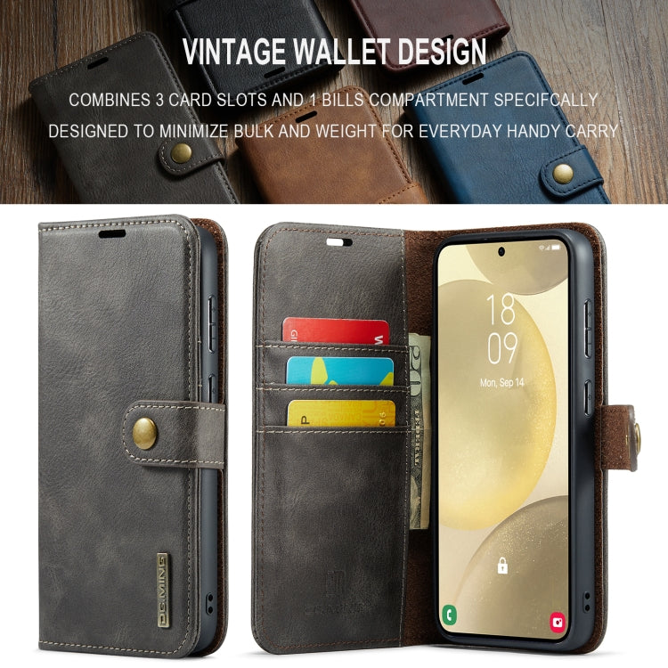 For Samsung Galaxy S24 FE 5G DG.MING Crazy Horse Texture Detachable Magnetic Leather Case(Grey) - Galaxy S24 FE 5G Cases by DG.MING | Online Shopping UK | buy2fix