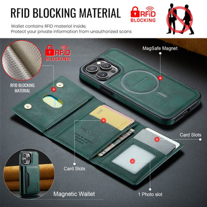 For iPhone 13 Pro DG.MING MAGKING-K2 Series MagSafe RFID Card Bag Detachable Phone Case(Green) - iPhone 13 Pro Cases by DG.MING | Online Shopping UK | buy2fix